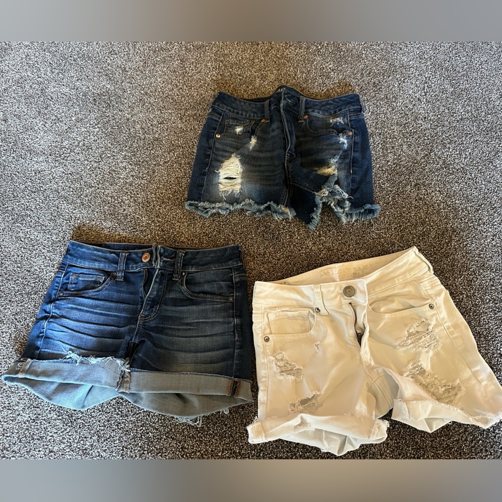 3 Pairs of Women’s American Eagle Jean shorts
